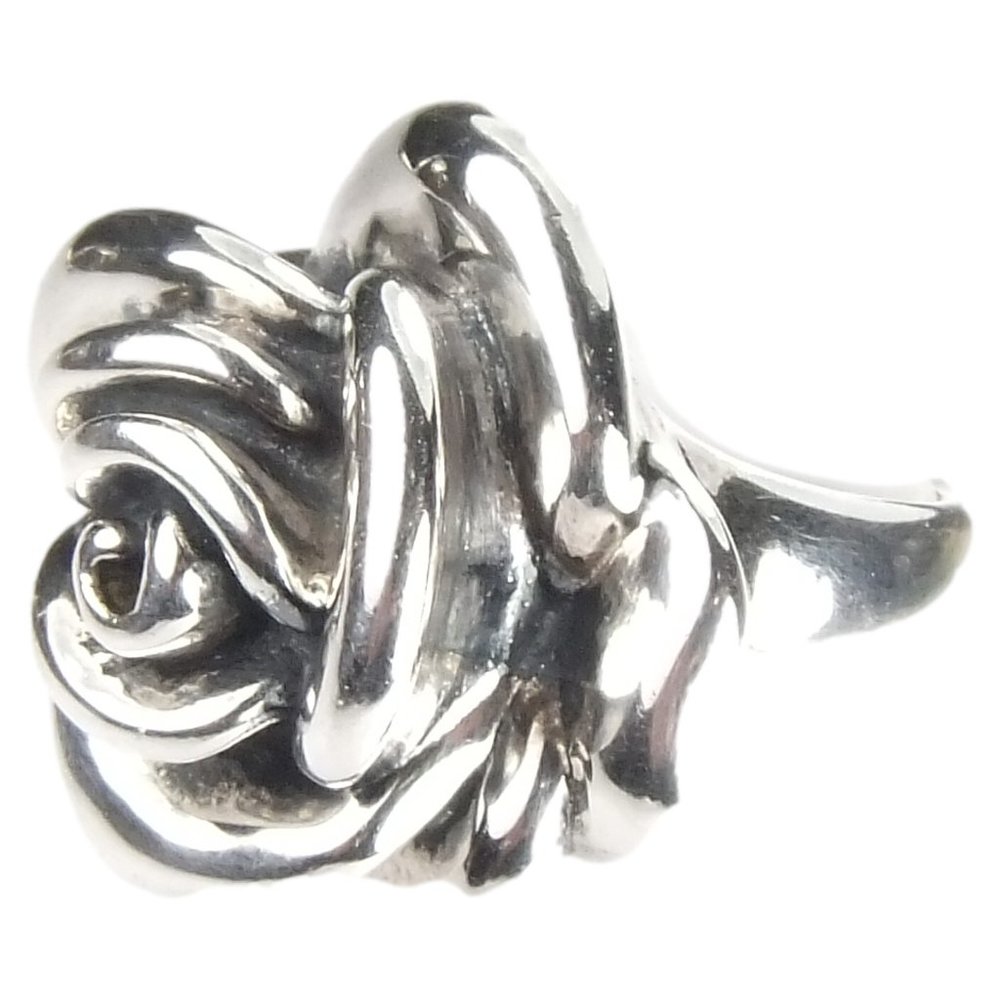 Sterling Silver Rose Ring -  Size 8 1/4 - Picture 3 of 4